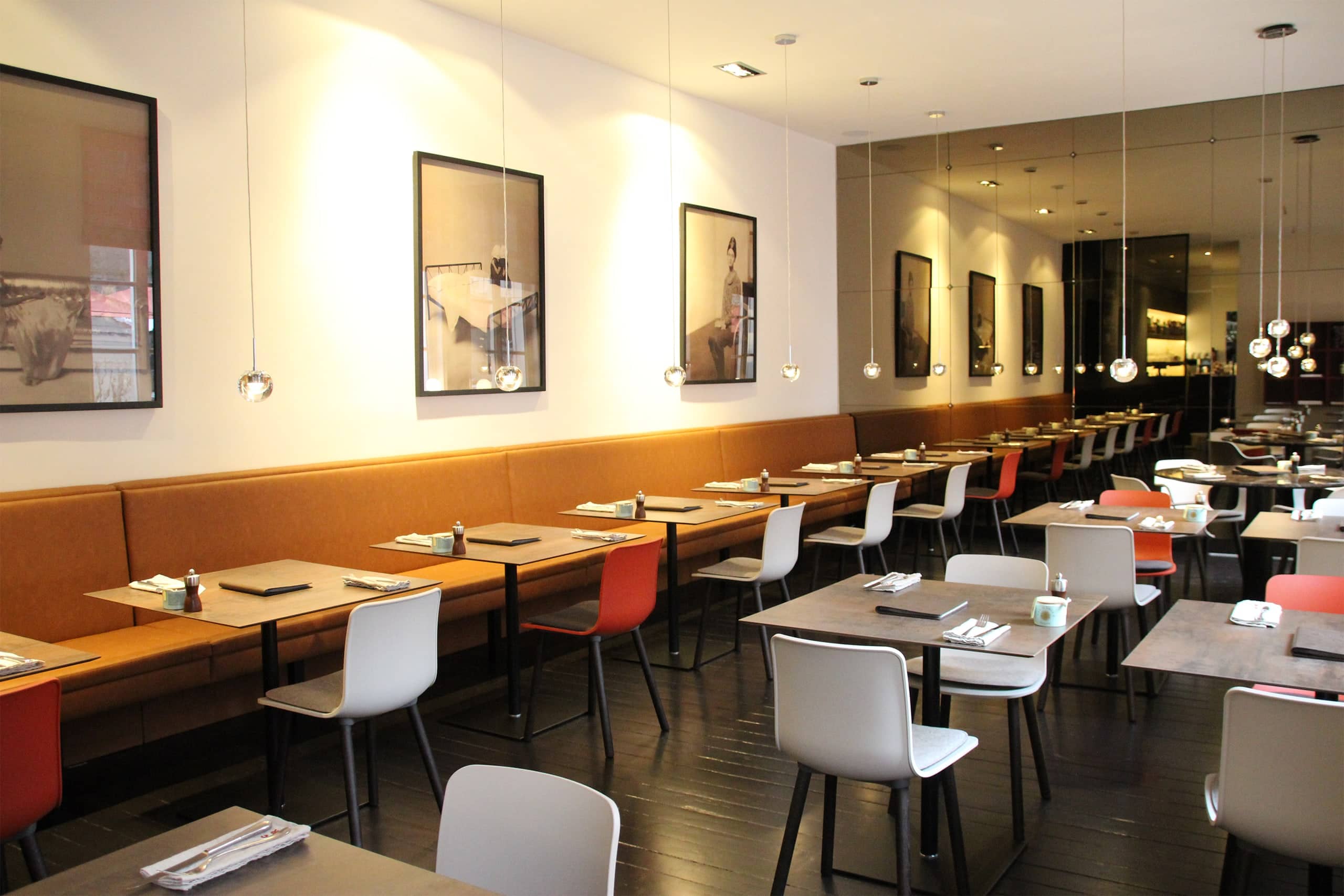 Bar with Dew lamp — Cafe Rouge, Belgium — KDLN