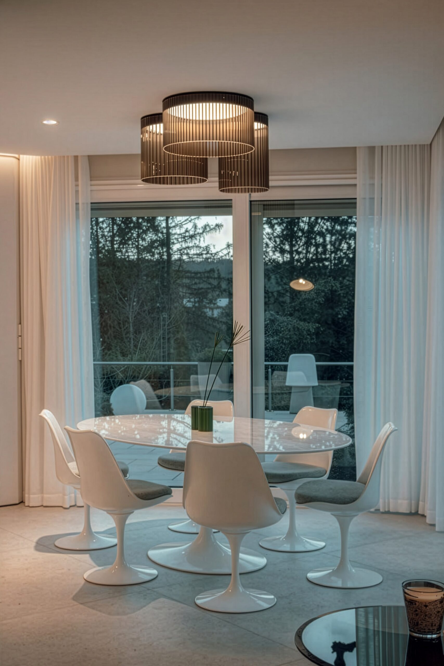 Sala da pranzo con lampada Giass — Cliff House, France — KDLN