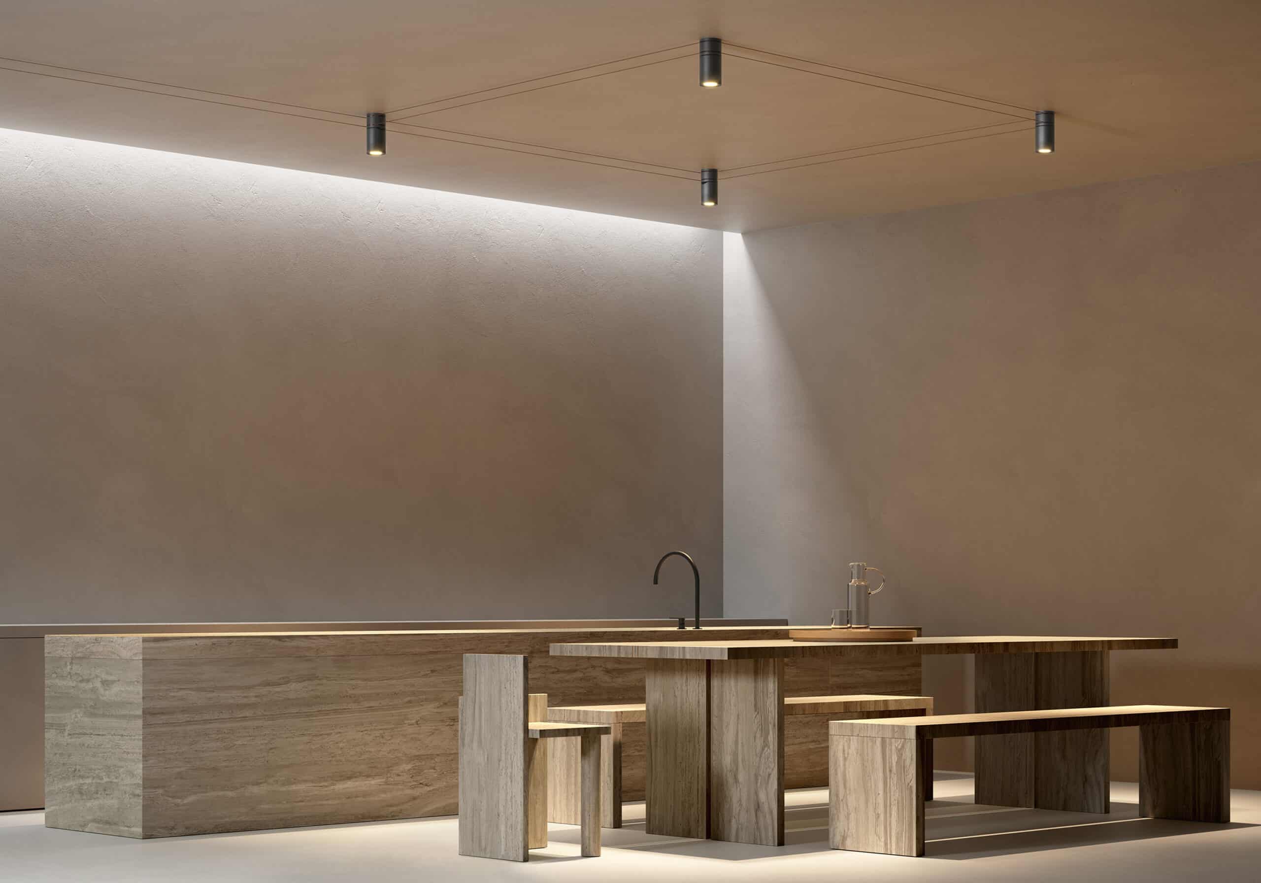 Cucina con lampade Mitos